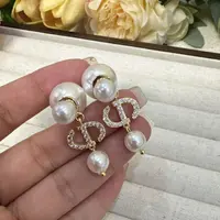 铜合金耳饰 【两戴珠珠】吊坠气质显白耳钉 A96