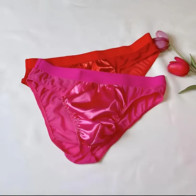 2条装， 运动男士时尚舒适糖果色拼接低腰三角内裤男士底裤   潮流