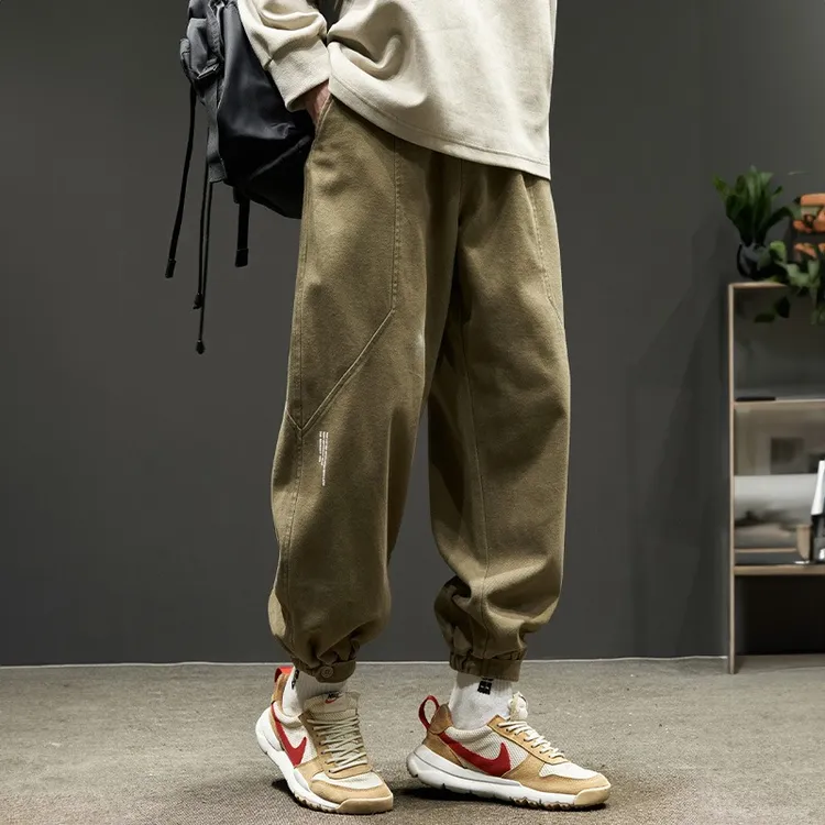 潮流ins工装裤子男春秋季新款休闲宽松大码日系百搭运动束脚长裤