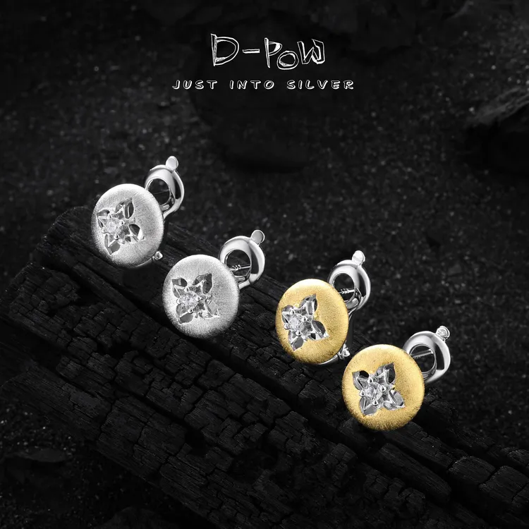 灯小炮 925银合成锆石耳饰 桂月迷迭香耳扣（7429）气质轻奢百搭