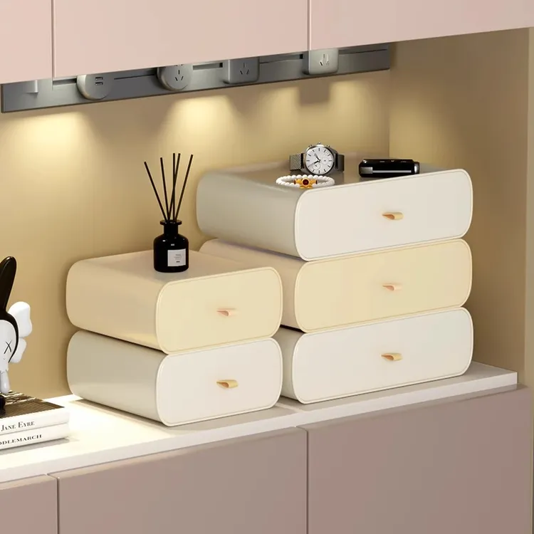 优勤创意抽屉式桌面收纳盒玄关鞋柜收纳办公室储物盒整理盒置物架