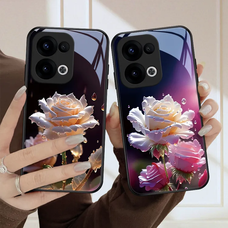 盛开花朵适用opporeno13pro手机壳Reno13保护套全包防摔散热玻璃