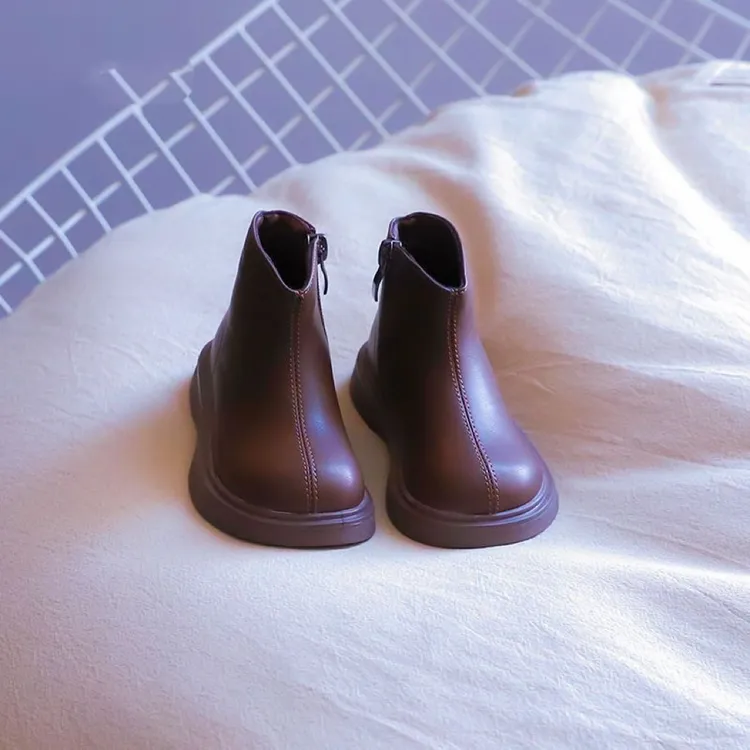 儿童马丁靴2025秋冬新款女童公主小皮靴男童棉靴加绒二棉宝宝鞋子商品图