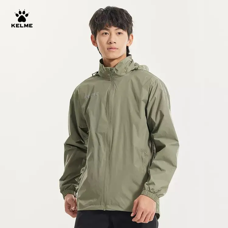 卡尔美奥莱官方春秋连帽防水风雨衣运动训练跑步男款