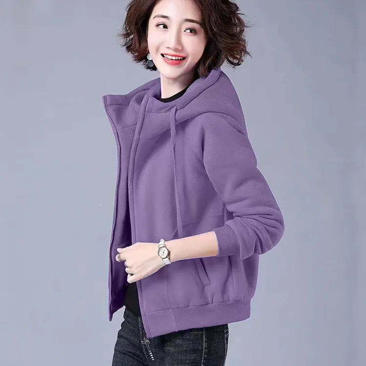 中老年女装加绒卫衣女2025新款秋冬季外套女士加厚妈妈装保暖夹克