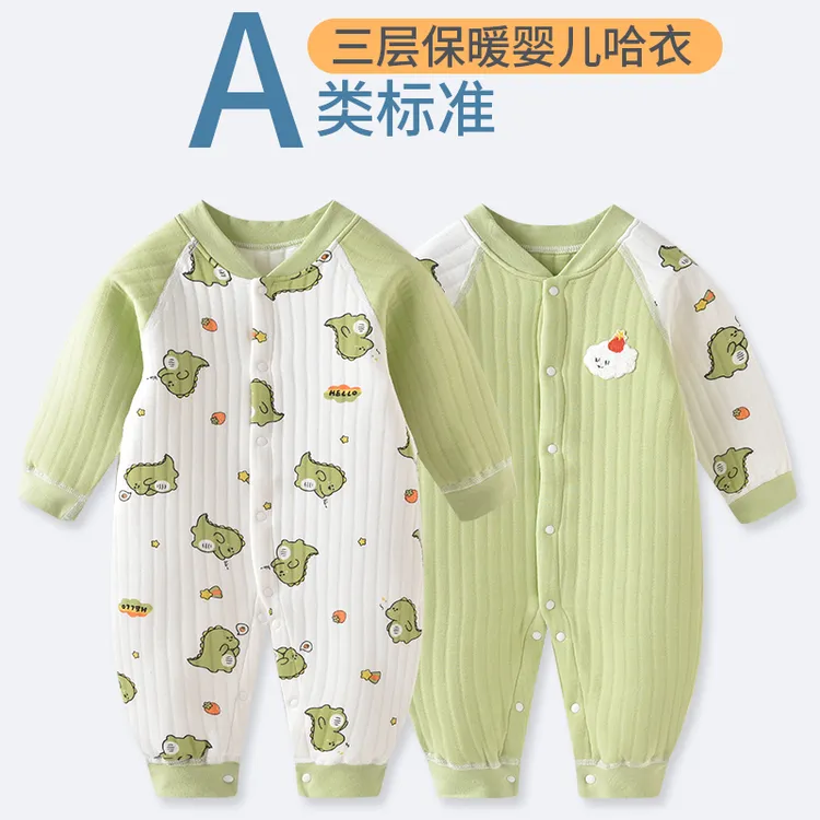 新疆包邮婴儿秋冬季保暖连体衣宝宝春秋装衣服棉外穿新生儿加厚哈