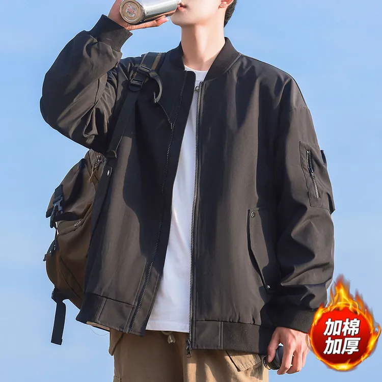 玛斯柏夹克外套男士春秋季新款宽松棒球服男装潮流百搭工装上衣服