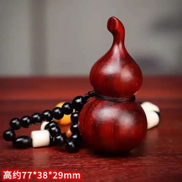 非洲小叶紫檀葫芦手把件手工雕刻小葫芦手把件纯天然招财手盘葫芦