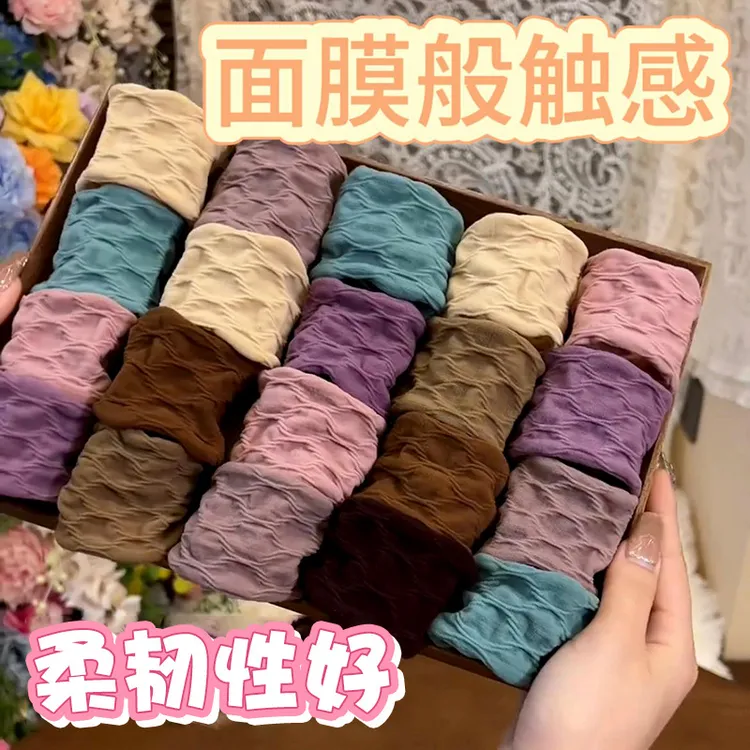 气质高弹力肌肤感面膜发圈百搭巨柔软超宽头饰无接缝简约发绳发饰商品图