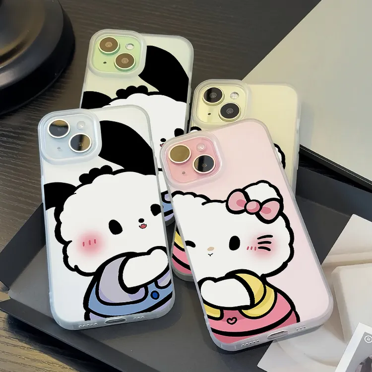 欧克里里趴墙贴贴凯蒂猫苹果14/15手机壳iPhone13/12/11亲肤xr/x