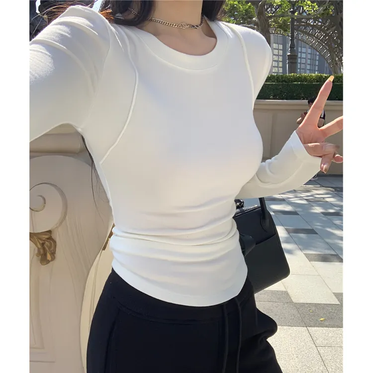 秋冬正肩新款保暖长袖内搭打底衫2025春秋薄款设计感修身显瘦上衣