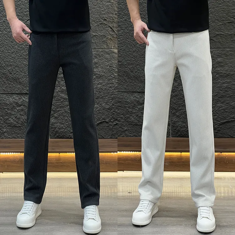 秋冬季新款男士休闲裤时尚潮流百搭立体裁剪显瘦垂感直筒休闲裤男