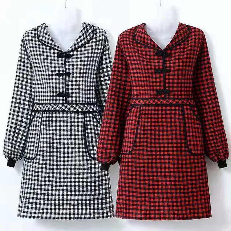 新款围裙女防油污长袖洋气厨房做饭工作干活成人盘扣时尚网红罩衣