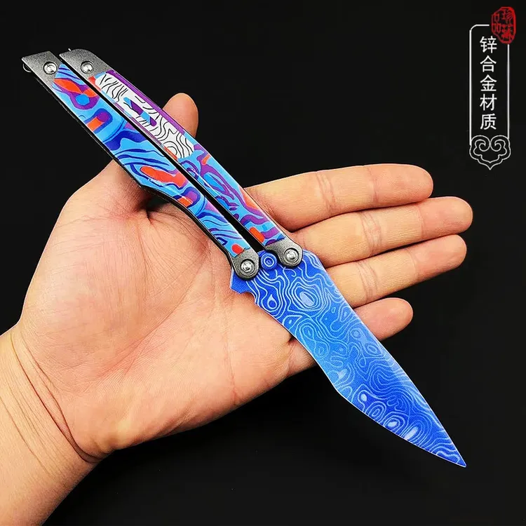 和平精英冷锋蝴蝶刀玩具合金可折叠冷风模型摆件火焰刀周边耍帅