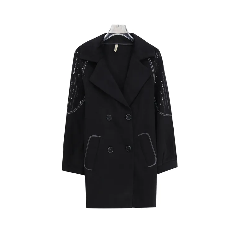 高级感小众设计宽松亮片明显装饰风衣S5165