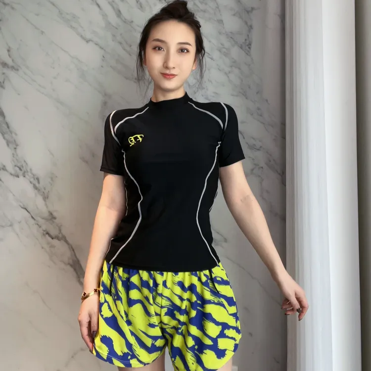 【黄琉璃分体泳衣】透气时尚保守显瘦户外温泉度假大码泳衣女速干