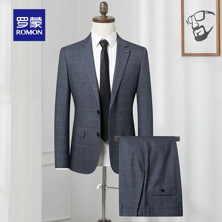 罗蒙男士套装职业正装新款修身韩版西服青年新郎结婚礼服英伦外套