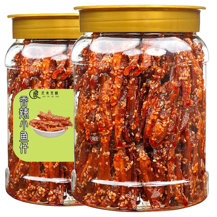 香辣小鱼仔罐装甜辣小鱼干辣味深海味休闲零食小吃即食下饭组合装