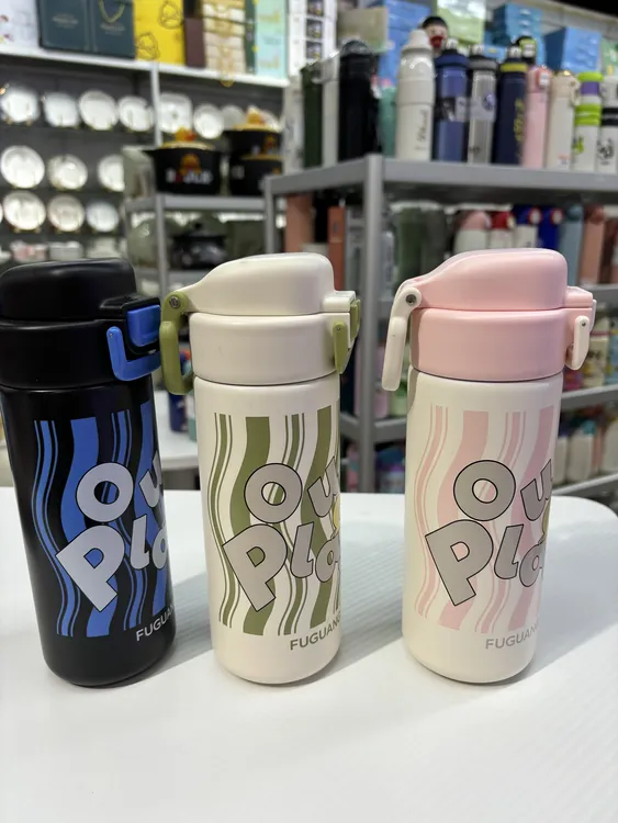 316不锈钢儿童保温杯高颜值可爱吸管水杯便携学生水壶少女心弹跳