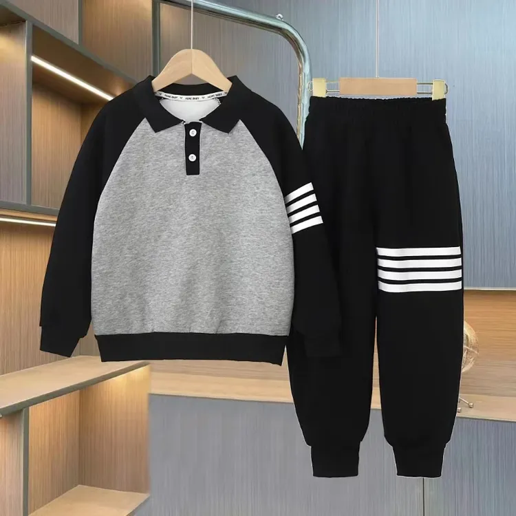 608男童学院风POLO套装新款休闲时尚春秋季儿童运动长袖两件套商品图