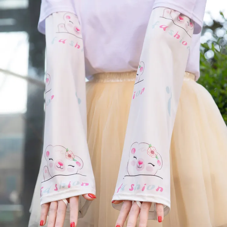 冰丝防晒冰袖袖套女宽松手袖夏季ins 高颜值可爱护袖装备护手骑车