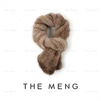 THE MENG【锁温神器】水貂毛帕斯条静奢锁温御寒通勤围巾#M244W0013