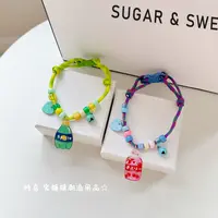 宠物猫咪狗狗项圈撞色编织夏季清新可调节爱心笑脸项链银渐层泰迪