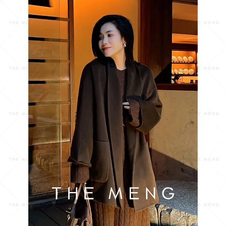 THE MENG【沦陷】奢品骆驼绒双面呢中长款大衣#WZ2588