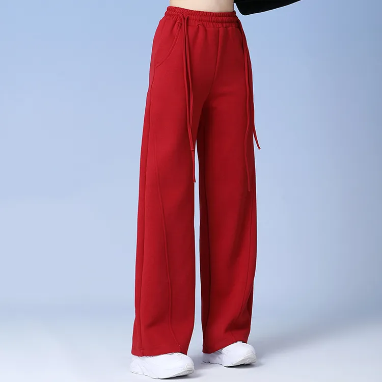 【直播】春季新款直筒香蕉裤抽绳高腰垂感广场舞运动裤百搭休闲阔