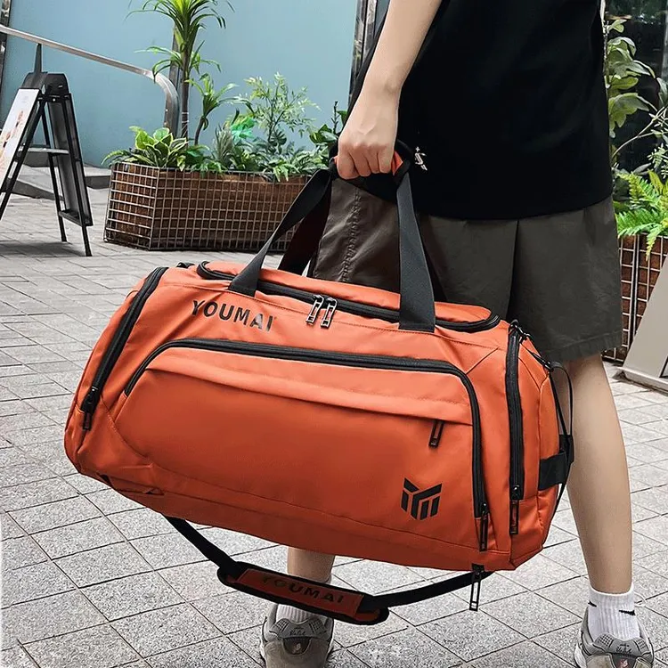 短途旅行包男手提收纳袋大容量双肩背包女干湿分离运动防水健身包