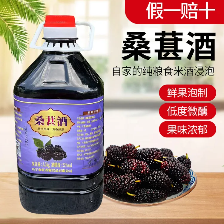 桑葚酒传统精选桑子酒果香浓郁梅州特产新鲜桑葚酿造微醺醇香5斤