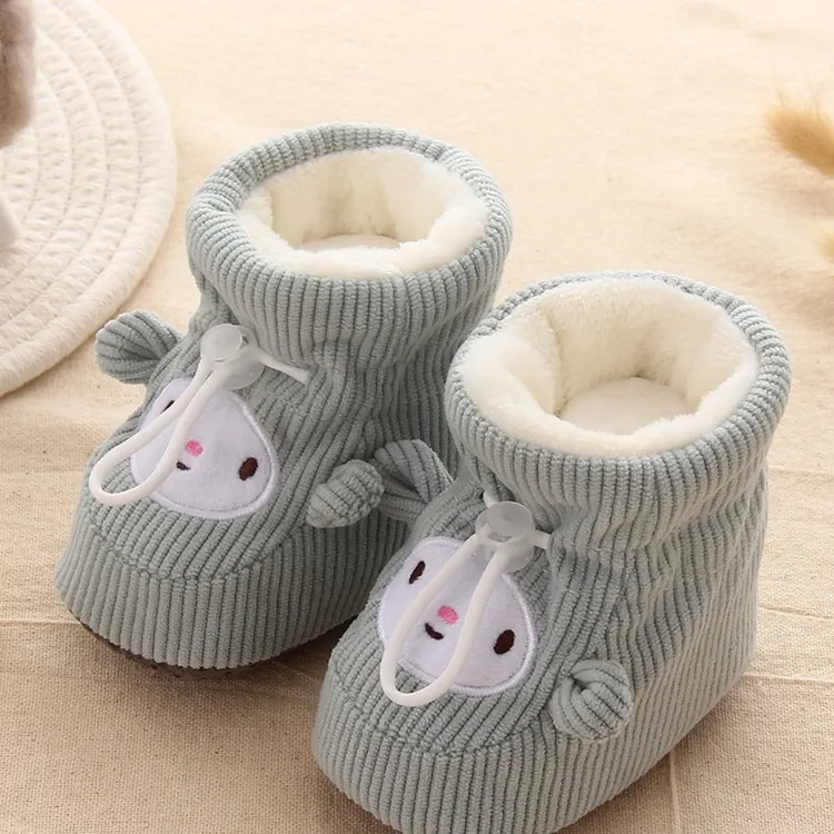 冬季婴儿鞋软底加绒棉鞋0-3-6-12个月新生儿男女宝宝加厚鞋套旋风