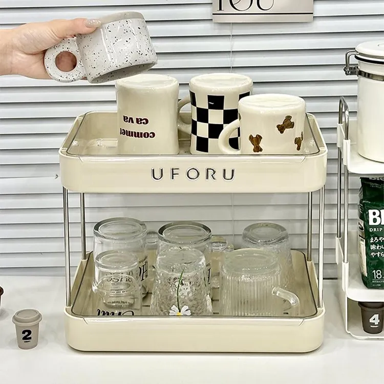 杯架轻奢高级感玻璃杯茶杯咖啡杯置物架多分层沥水茶具水杯收纳架