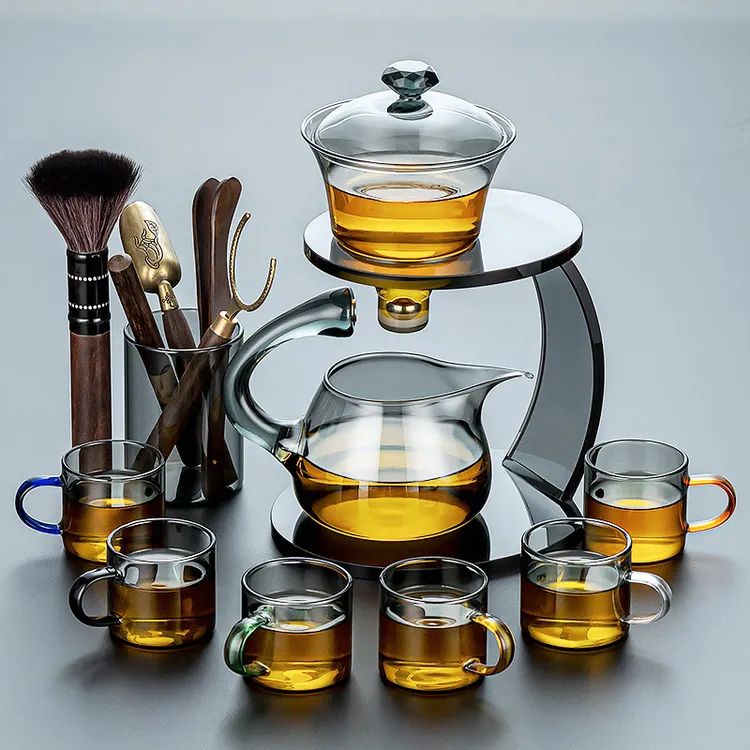 绎心耐热玻璃自动茶具套装网红磁吸泡茶壶杯家用功夫懒人泡茶神器