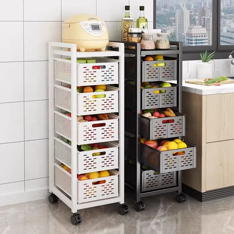 免安装厨房蔬菜篮子置物架落地多层家用抽屉多功能放菜收纳架