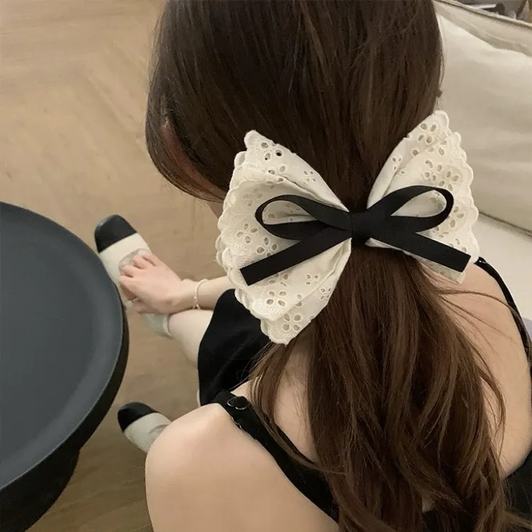 蝴蝶结发夹女小香风刘海夹后脑勺头饰发饰少女边夹顶夹扎头