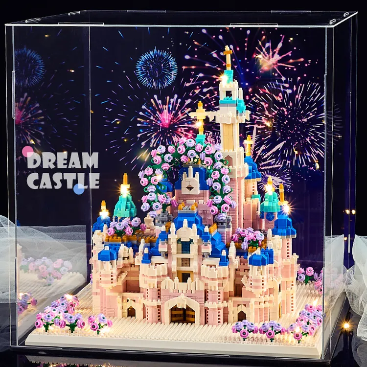 女生积木樱花粉色城堡8-16岁女孩子系列微颗粒益智大型拼装玩具
