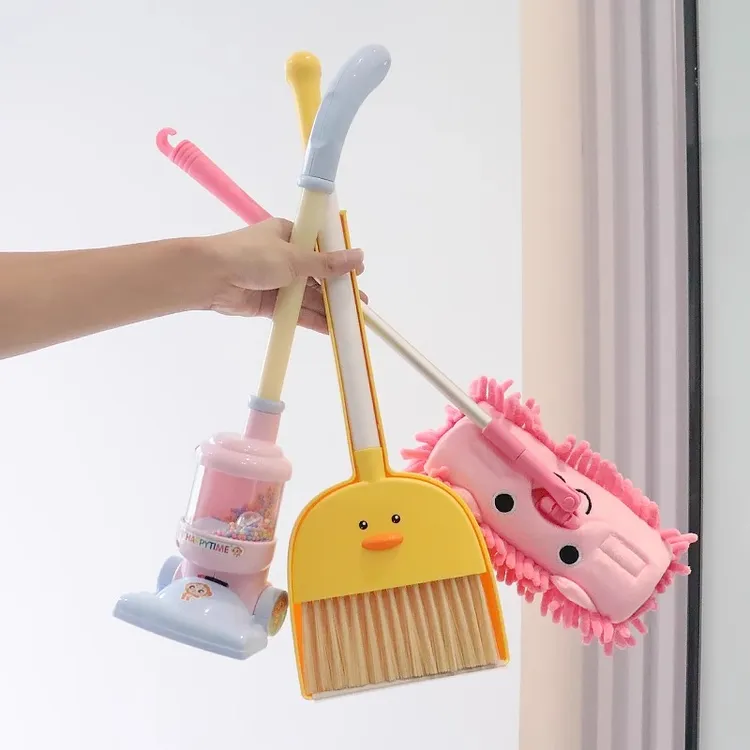 小蛋黄鸭扫帚儿童拖布簸箕宝宝吸尘器扫把早教益智过家家玩具套装