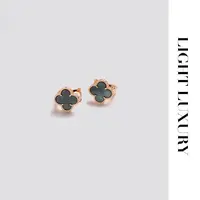 铜合金贝壳耳饰 250 灰贝四叶花 渐变 耳钉  女 耳拍