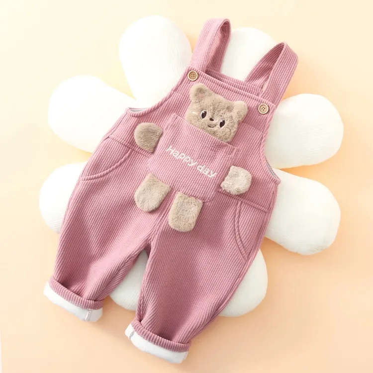 宝宝背带裤加绒加厚男童秋冬装一体绒一岁儿童女棉婴儿裤子秋冬