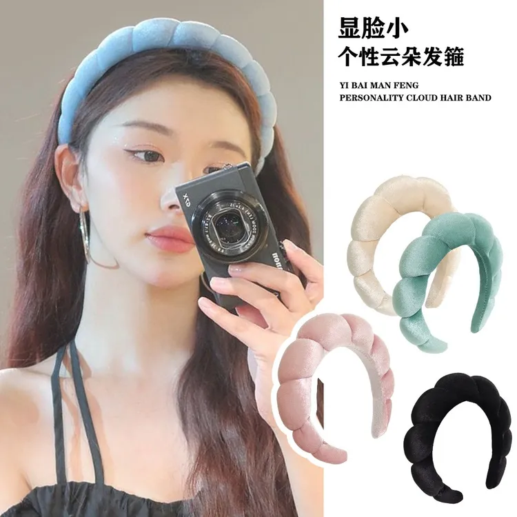 义佰满分新款法式云朵发箍女学百搭夏天高颅顶头箍发卡个性发饰