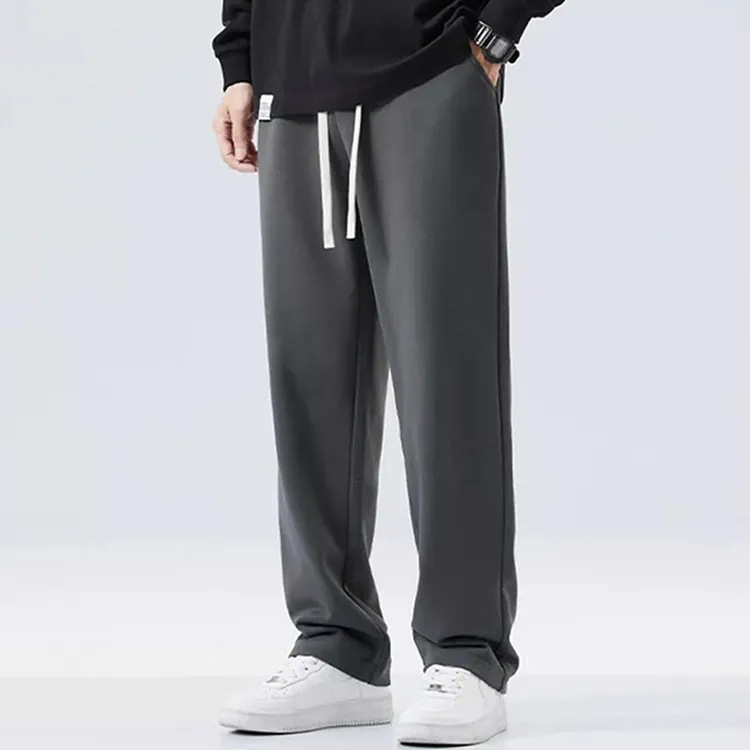 垂感裤子男秋季款美式复古宽松直筒休闲裤潮流卫裤斜纹运动裤长裤