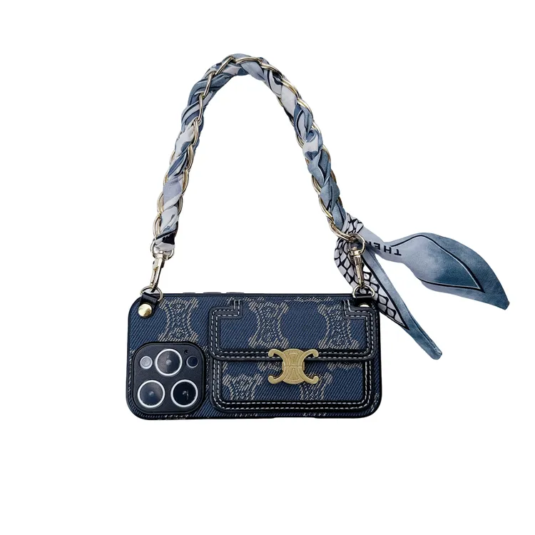 适用苹果华为荣耀小米三星OPPOVIVO手机壳斜挎挂绳卡包保护套潮牌