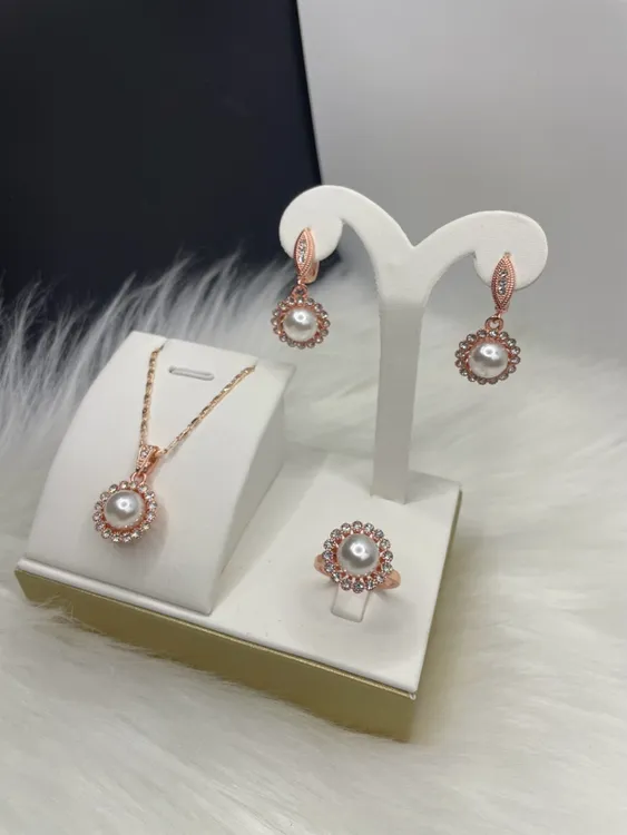 合金仿珍珠耳饰 时尚百搭休闲风三件套52