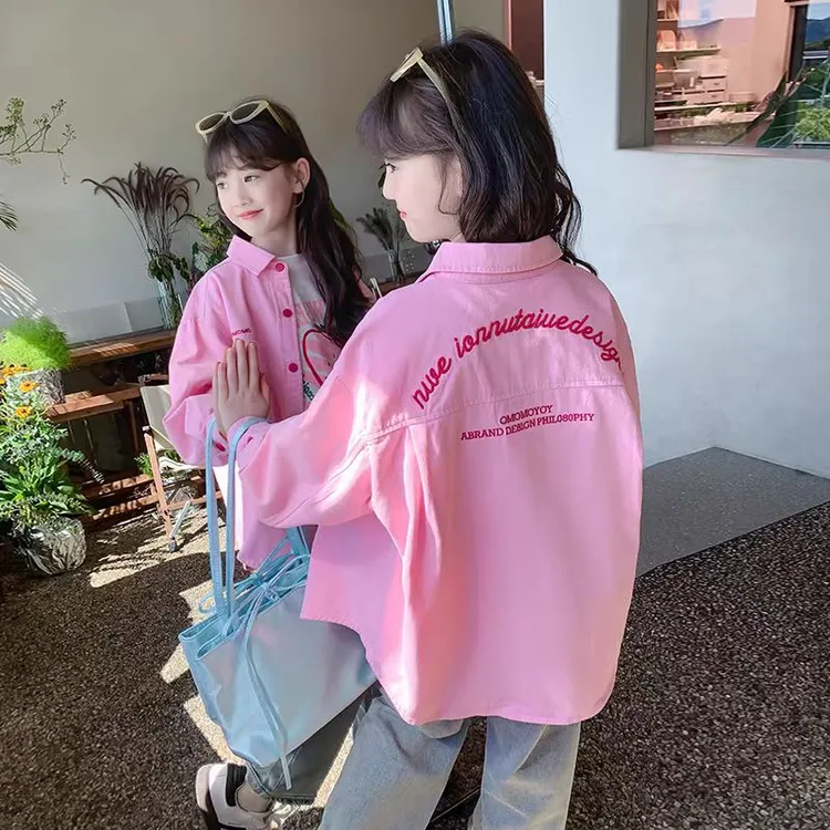 QIAERDE/洽尔德高品质 2025秋装牛仔外套洋气上衣儿童女大童长袖