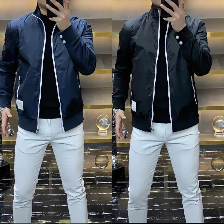 2024春秋新款立领夹克衫男装韩版外套男百搭休闲潮流上衣服男青年