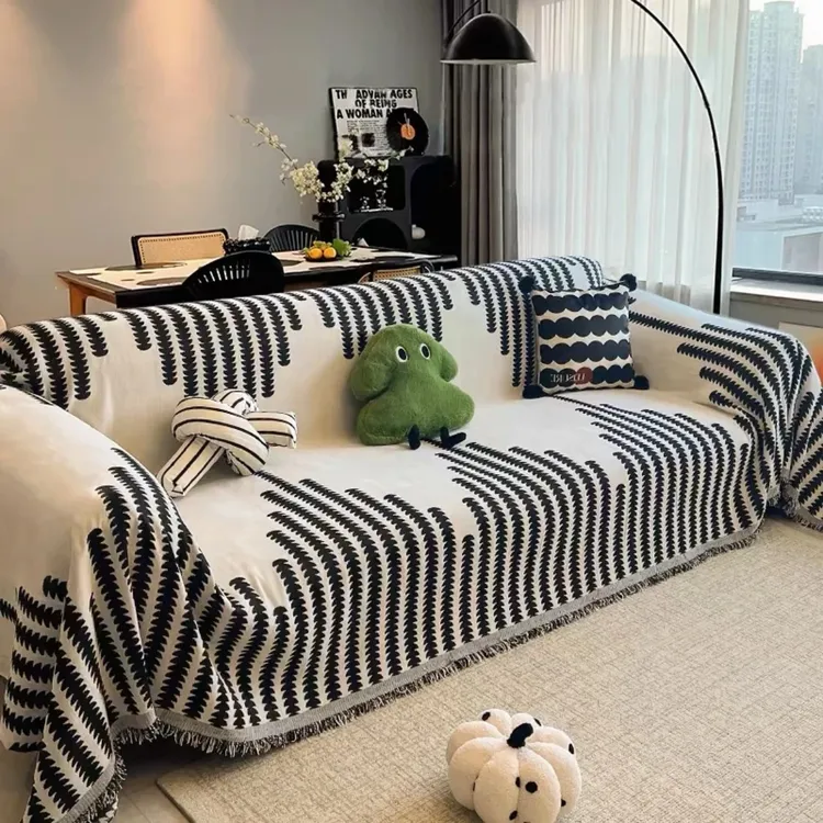 【麦穗节节高】2025简约高级感雪尼尔防滑耐磨网红双面沙发巾