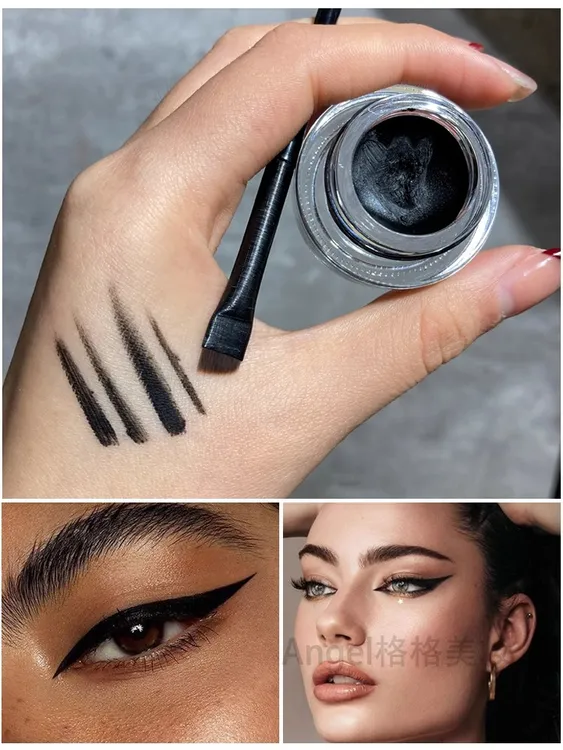开眼头黑色眼线膏易上色防水不易脱妆拉丁舞蹈演出cos黑白眉胶