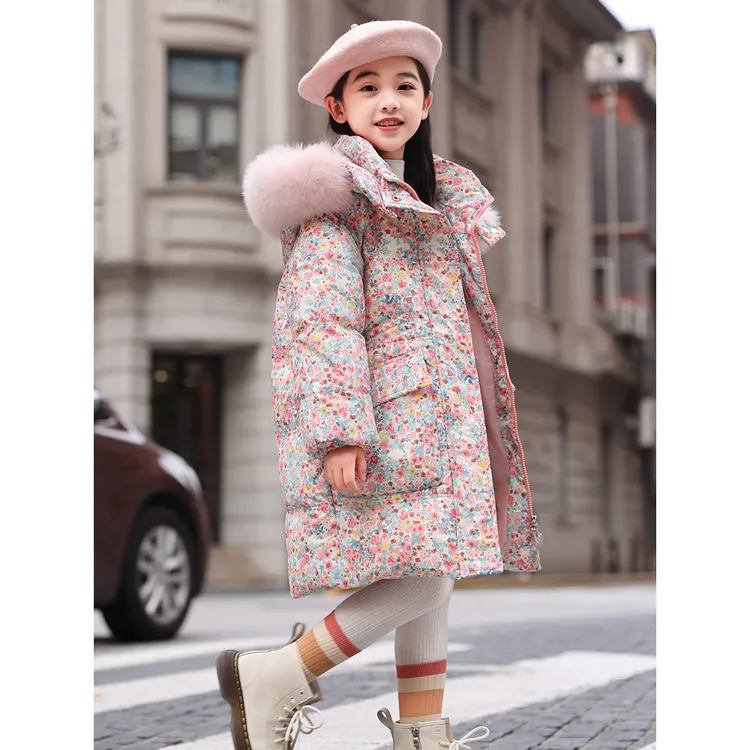 巴拉巴拉男孩女孩2025中长款女童羽绒服加厚新款儿童冬季加厚中大