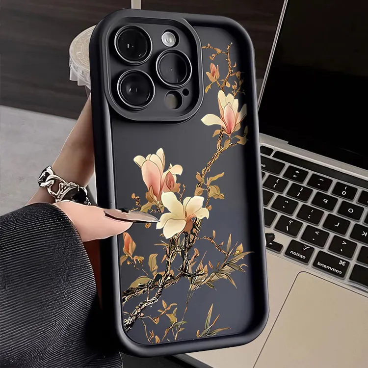 满枝兰花适用于iphone15苹果手机壳14promax创意13软硅胶12全包11